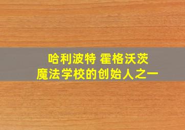 哈利波特 霍格沃茨魔法学校的创始人之一